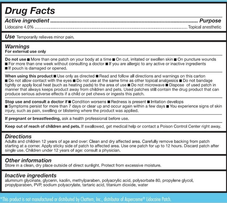 Thera Care Max Strength Pain Relief 4% Lidocaine Patch 5Ct