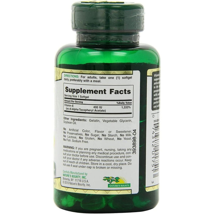 Nature's Bounty Vitamin E 180mg 120Ct