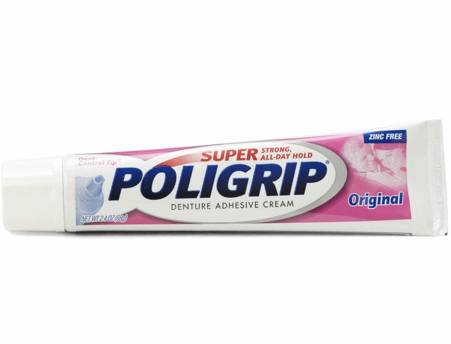 Crema adhesiva para dentaduras postizas Super Poligrip Original, 2,4 oz, 1 unidad 