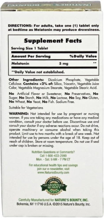 Nature's Bounty Melatonina 5 mg 90 ct