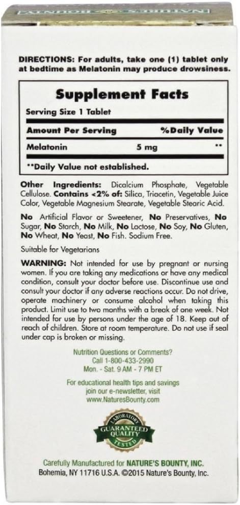 Nature's Bounty Melatonin 5mg 90Ct