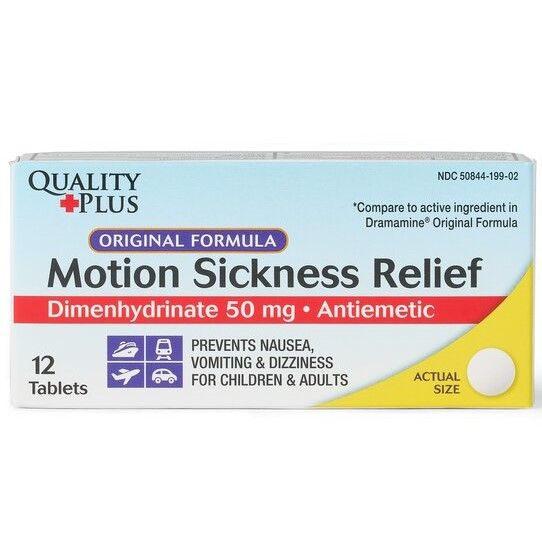 Quality Plus Motion Sickness Relief Original Formula 50mg 12Ct — AliviOTC
