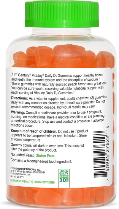 21st Century Vitamin D-3 Tablet 2,000 IU per Serving Gummy 120Ct