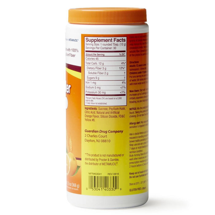 Suplemento en polvo de fibra de psyllium natural naranja 13 oz 1 unidad 