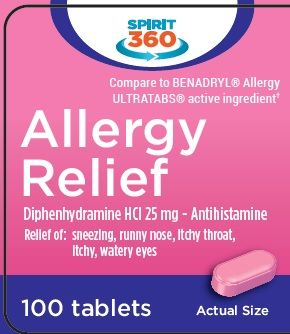 Diphenhydramine HCI Oral Antihistamine 25mg, Tablet 100Ct