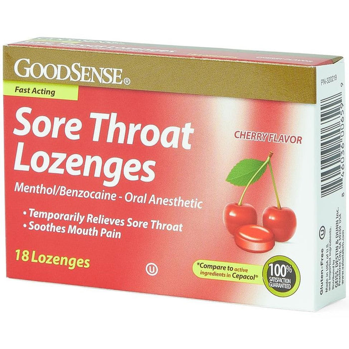 GoodSense Sore Throat Lozenges Cherry 18Ct