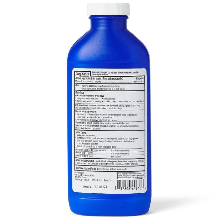 GeriCare Original Leche de Magnesia Salina Laxante Líquido 16oz 1Ct