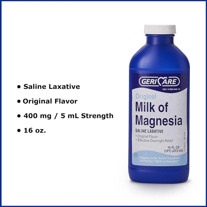 GeriCare Original Leche de Magnesia Salina Laxante Líquido 16oz 1Ct