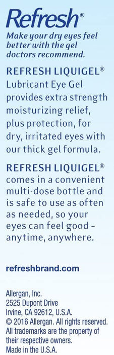 Refresh Liquigel Gel lubricante para ojos secos en gotas 0.5oz 1Ct 