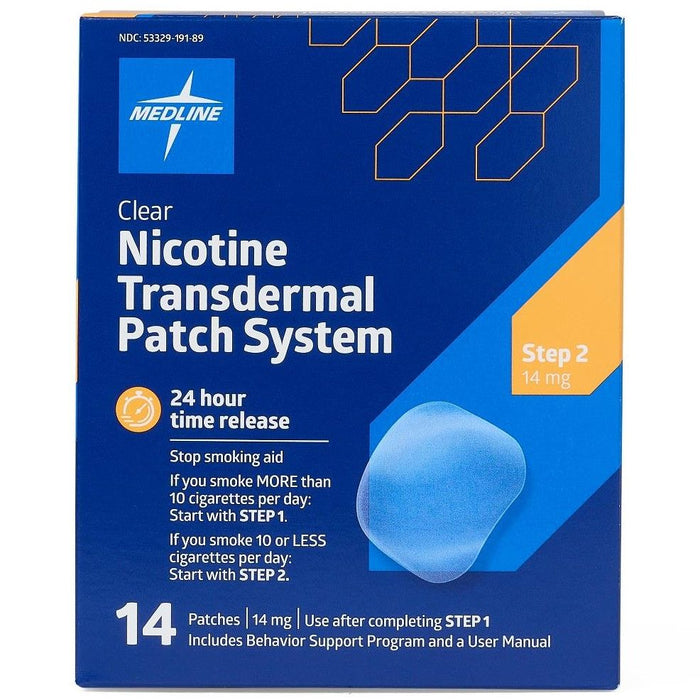 Medline STEP 2 14mg Nicotine Patch 14Ct