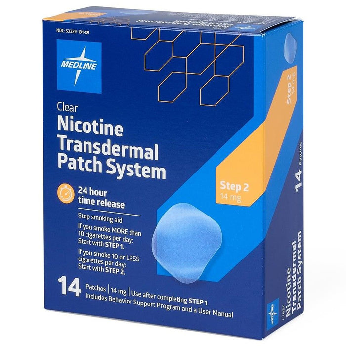Medline STEP 2 14mg Nicotine Patch 14Ct