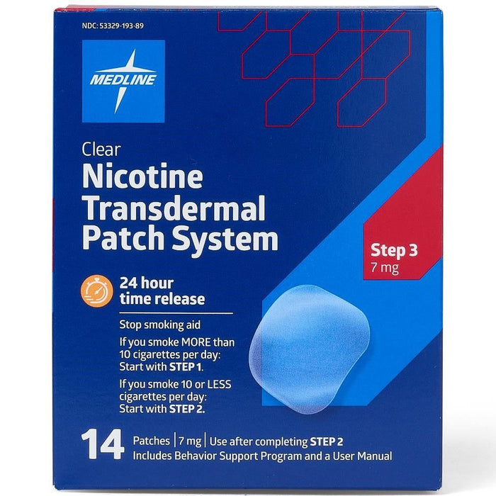 Medline PASO 3 Parche de nicotina de 7 mg 14 unidades