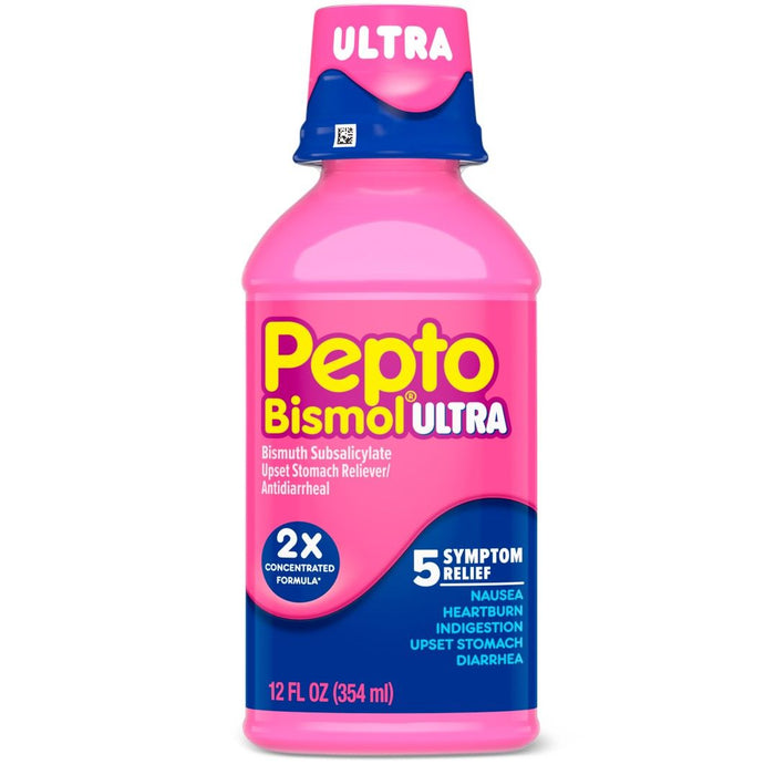 Pepto Bismol Ultra 5 Líquido para aliviar los síntomas, sabor original, 12 oz, 1 unidad 