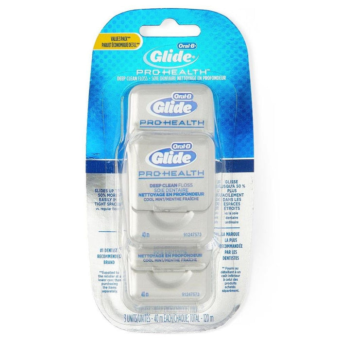 Oral-B Glide Pro-Health hilo dental Deep Clean Cool Mint 3 unidades 