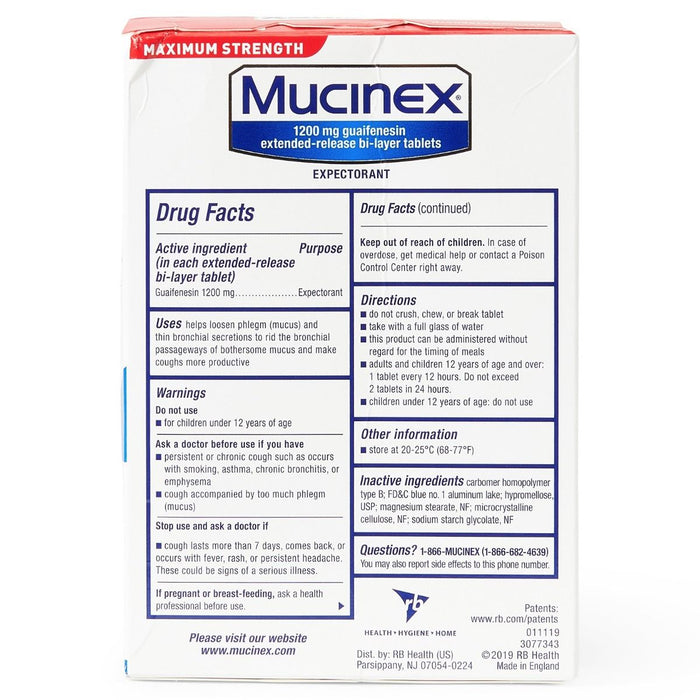 Mucinex Extended-Relief Tablet 1200mg 42Ct