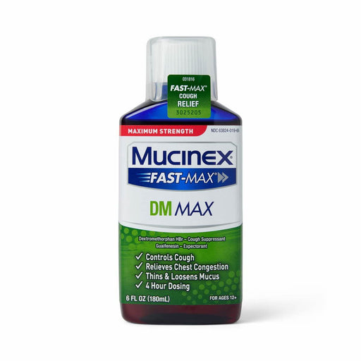 Mucinex Fast-Max DM Jarabe para aliviar el resfriado y la tos 6oz 1Ct 