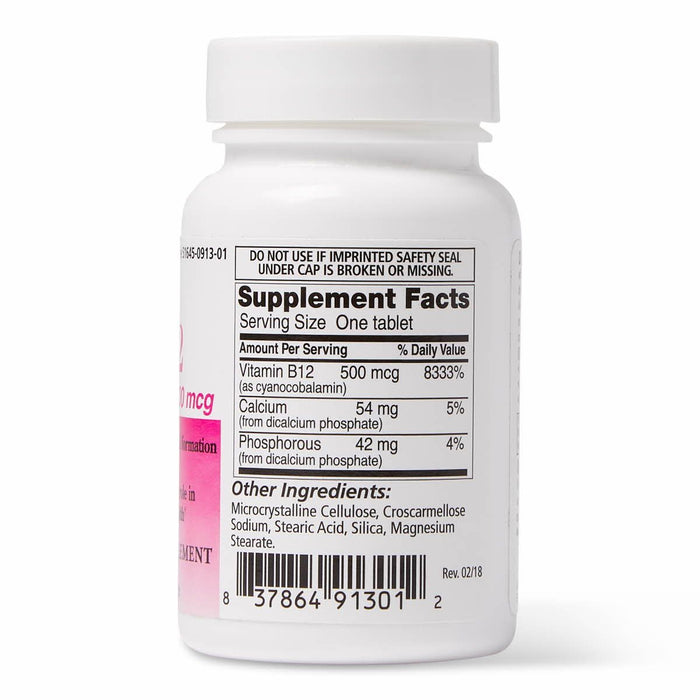 Vitamin B12 Tablet 500mcg 100Ct