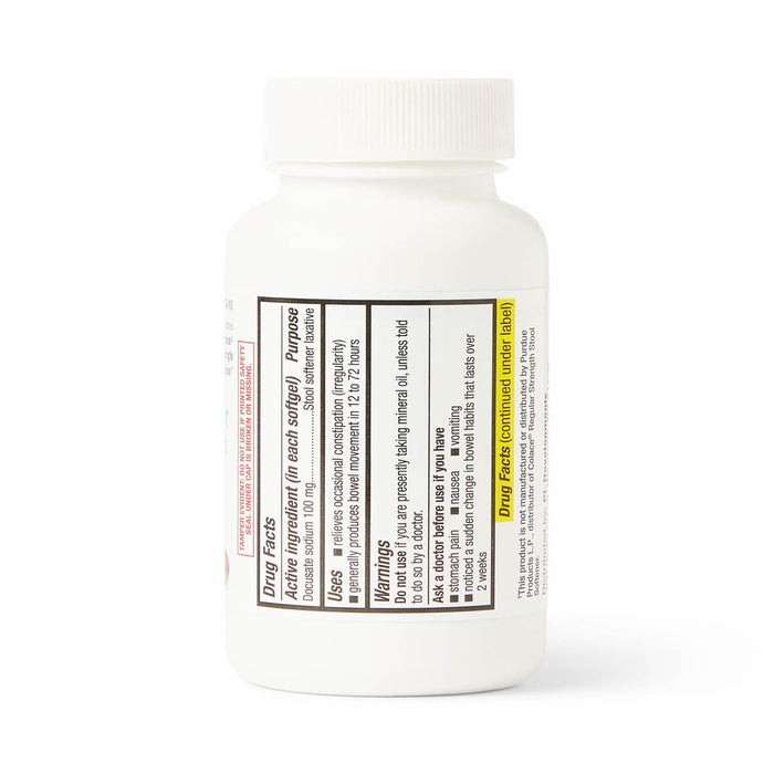 Docusate Sodium Stool Softener Softgel 100mg 100Ct