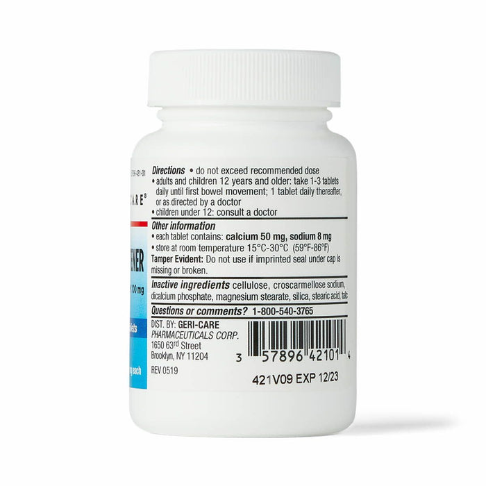 Docusate Sodium Stool Softener Softgel 100mg 100Ct