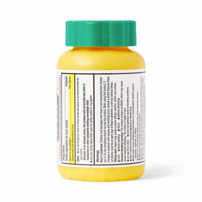 Tableta de aspirina con recubrimiento entérico de dosis baja 81 mg 300 ct 