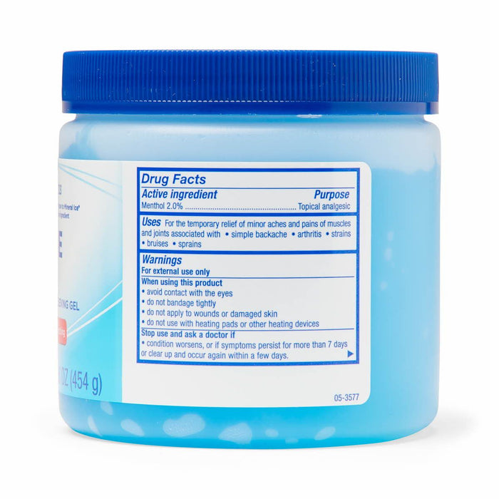 Gel para el dolor con mentol azul hielo al 2%, 16 oz. 1ct 