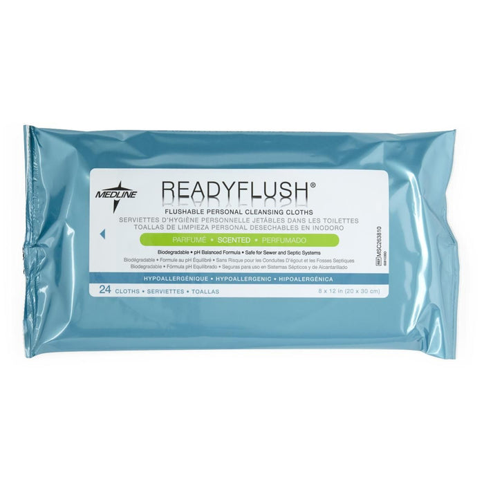 Toallitas desechables biodegradables ReadyFlush, perfumadas, paquete suave, 24 unidades 