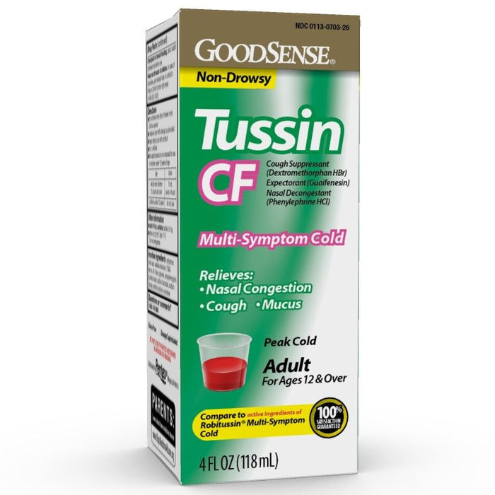 GoodSense Tussin CF Alivio multisíntomas para el resfriado y la tos 4oz 1Ct 