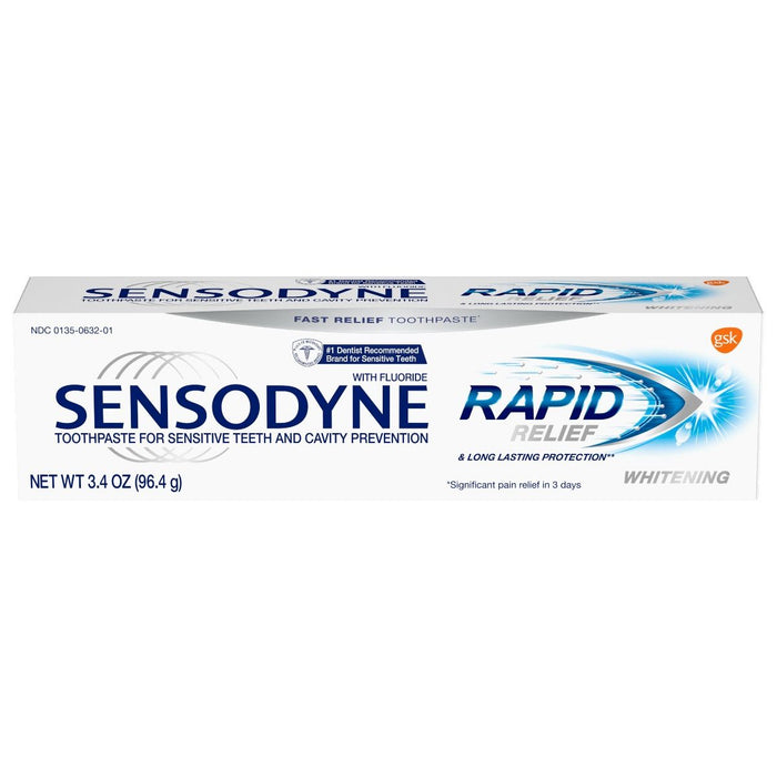 Sensodyne Rapid Relief Whitening Toothpaste 3.4oz 1Ct