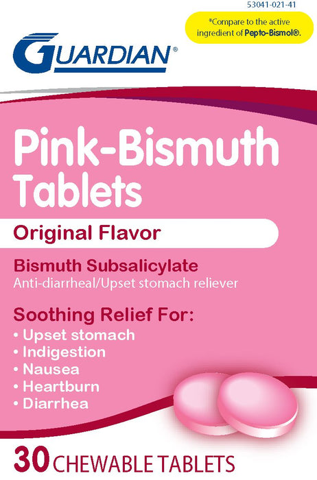 Pink-Bismuth Tablets Original Flavor 30Ct