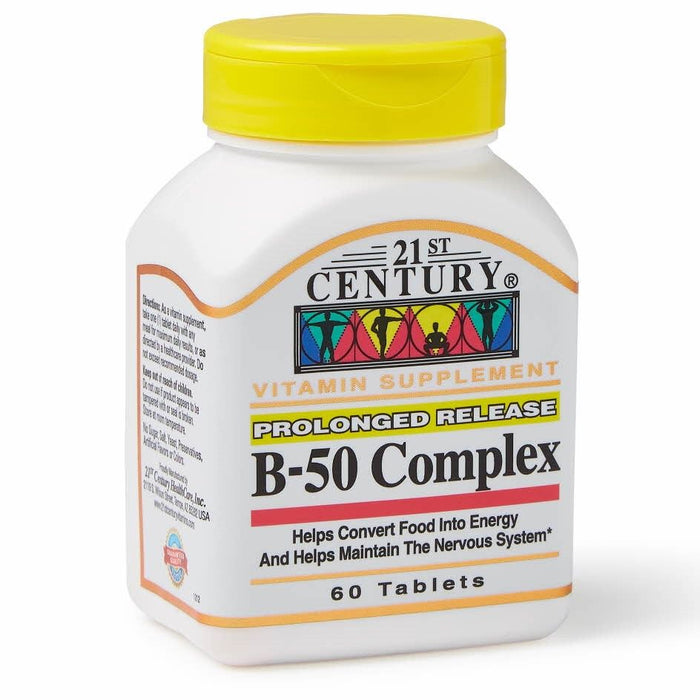 Tableta compleja de vitamina B-50 del siglo XXI, 60 unidades