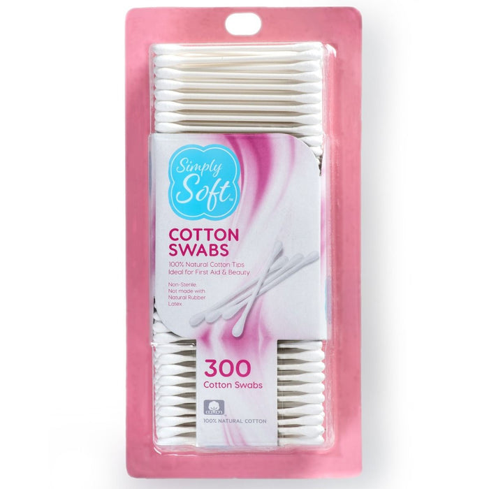 Simply Soft Cotton Swabs 300Ct