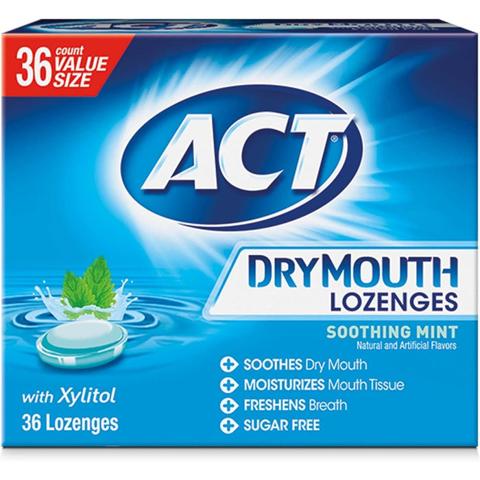 Lozenge Dry Mouth 36 Ct Soothing Mint