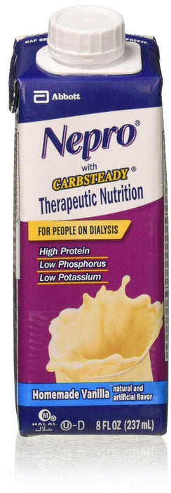 Nepro with Carb Steady, Homemade Vanilla, 8 Ounce Institutional Carton - 1 Each, 8 Fluid Ounce